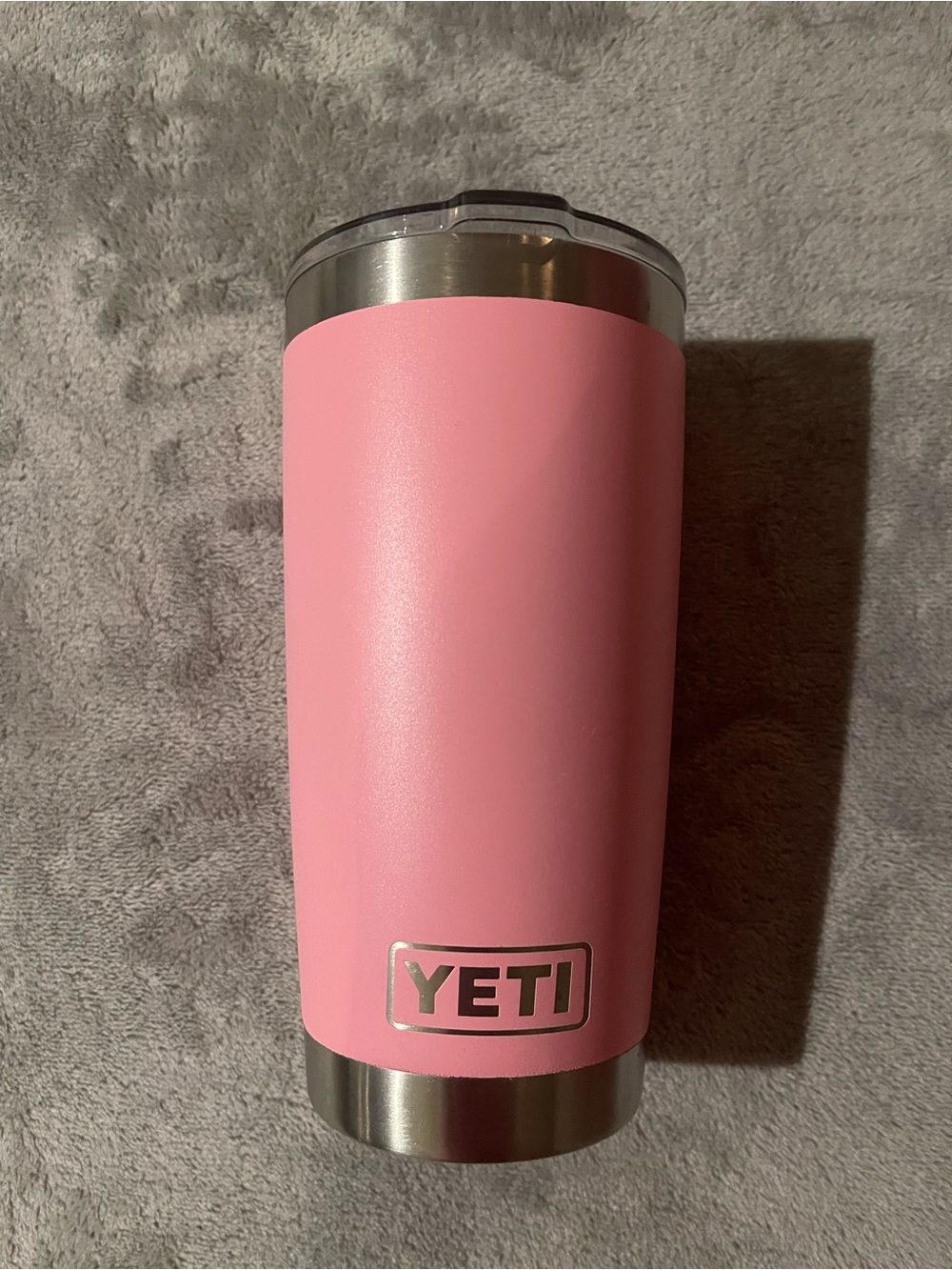 Yeti Pink Stainless Steel Travel Tumbler with Clear Lid